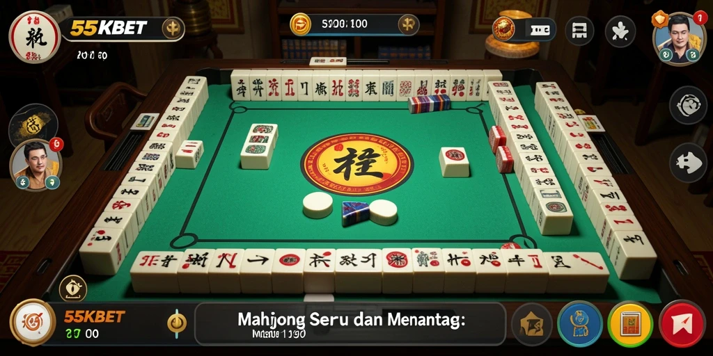 Screenshot utama 55KBET menampilkan aksi seru permainan Mahjong.