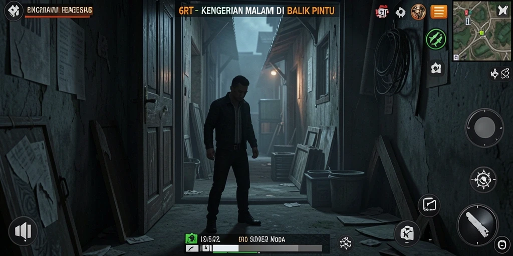 Screenshot gameplay 6RT menampilkan suasana Horror yang mencekam.