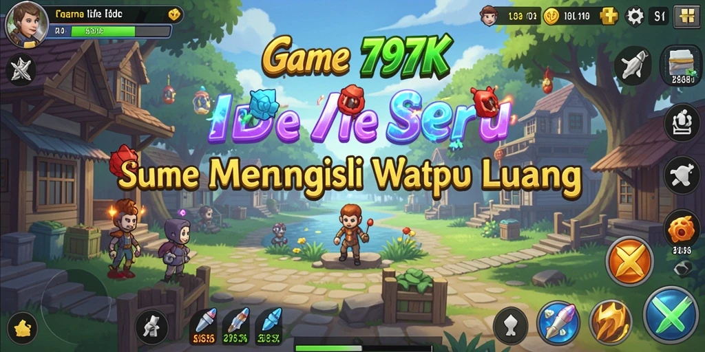 Tampilan gameplay Idle yang menarik dan penuh warna di 797K.