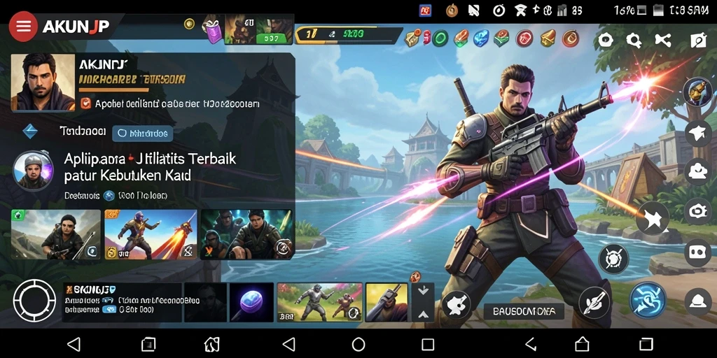 Tampilan interface utama AKUNJP dengan berbagai fitur utilitas.