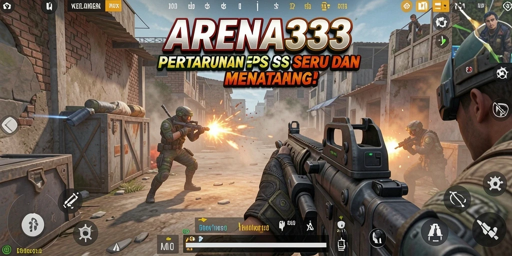 Screenshot ARENA333 menampilkan aksi tembak-menembak yang seru dan mendebarkan.