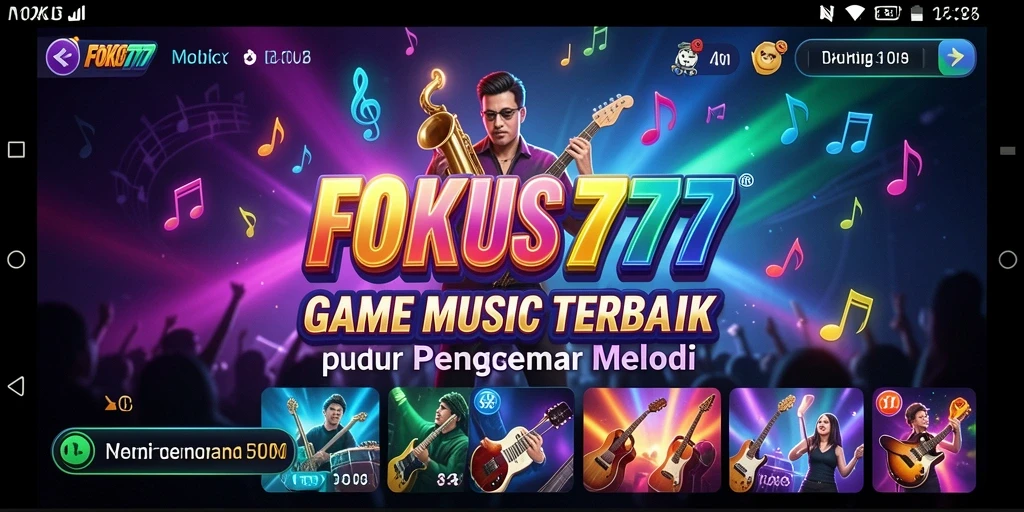 Tangkapan layar gameplay FOKUS777 menampilkan keseruan bermain musik.