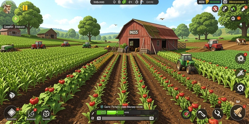 Tampilan gameplay menarik dengan aktivitas bertani yang seru.