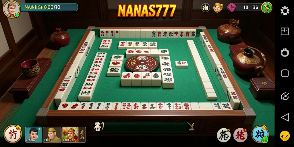 Tampilan gameplay NANAS777 dengan elemen Mahjong yang menarik.