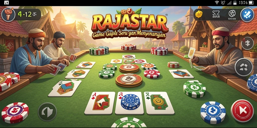 Tampilan gameplay Gaple yang seru dan menantang dalam RAJASTAR.