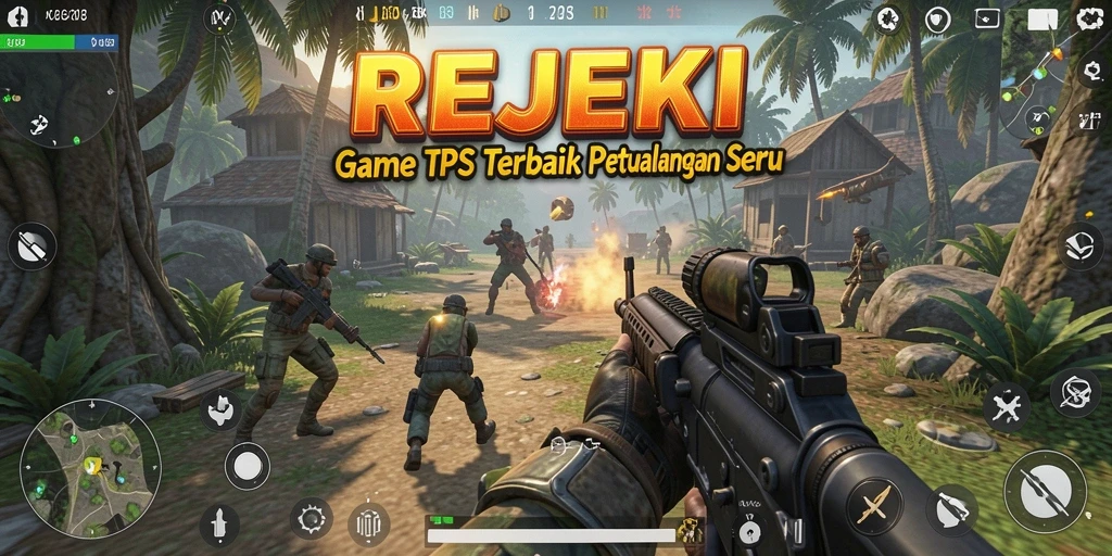Tampilan gameplay seru dari REJEKI yang menampilkan aksi TPS yang mendebarkan.