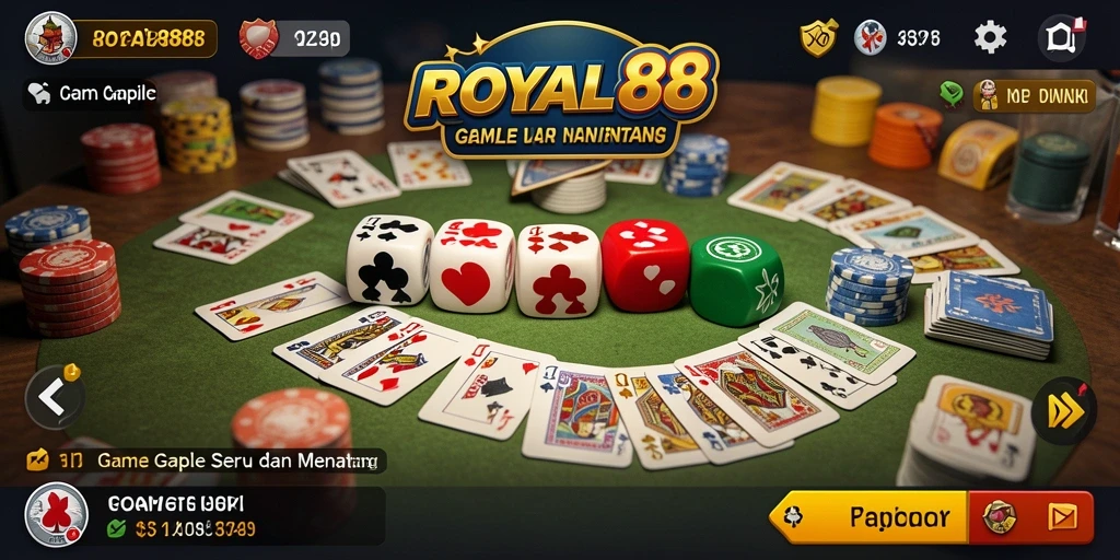 Tampilan menarik dari gameplay Gaple di ROYAL88.