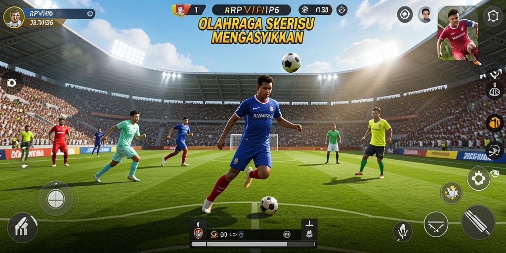 Screenshot RPVIP6 menunjukkan aksi seru dalam pertandingan olahraga.