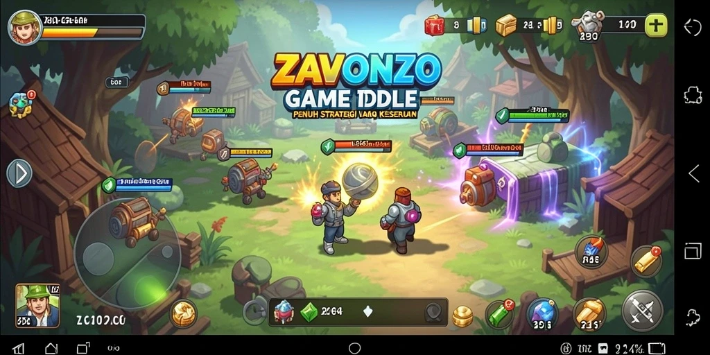 Screenshot gameplay ZAVONZO menampilkan aksi Idle yang menarik.