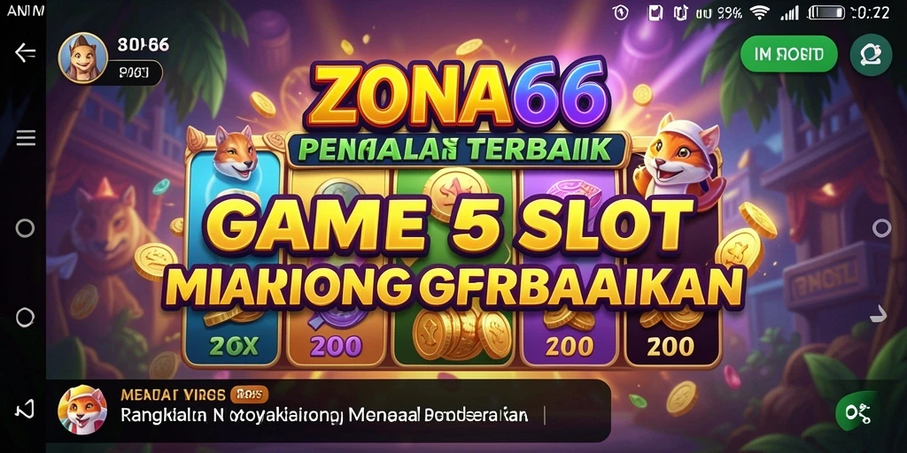 Tampilan menarik gameplay ZONA66 yang penuh warna.